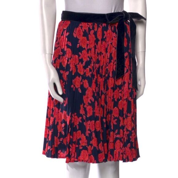 Silk Tory Burch Skirt with Velvet Bow - Picture 1 of 8